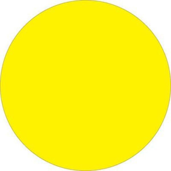 Box Packaging 1" Dia. Round Removable Labels, Fluorescent Yellow, Roll of 500 DL1389FY